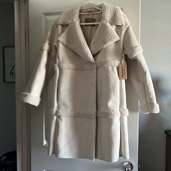 BearPaw Sherpa Coat full length size S NWT - Picture 1 of 9